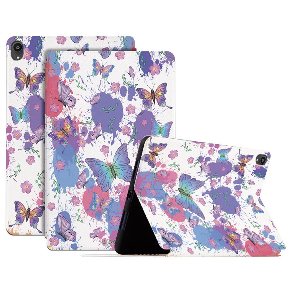 For Lenovo Tab P11 / P11 Plus Butterfly Printed Butterfly Printed Protective Cover Anti-Scratch PU Leather Stand Case Shockproof Tablet Shell