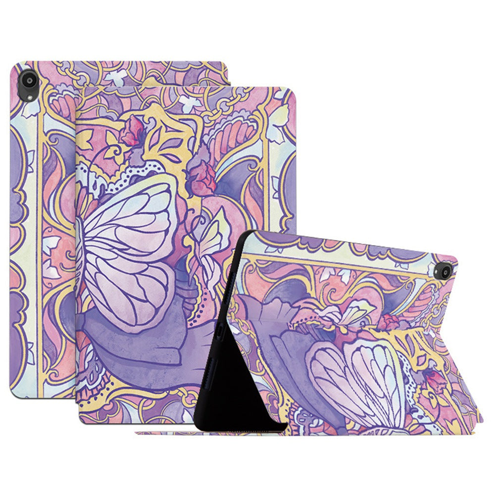 For Lenovo Tab P11 / P11 Plus Butterfly Printed Butterfly Printed Protective Cover Anti-Scratch PU Leather Stand Case Shockproof Tablet Shell