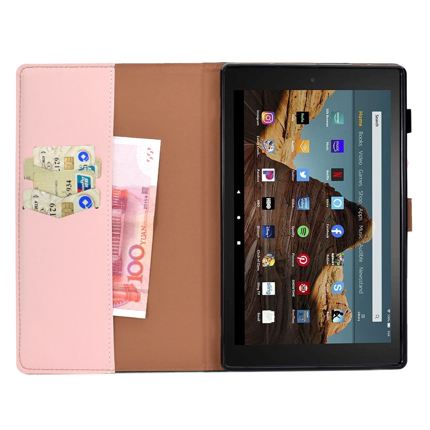 For Amazon Fire HD 8 (2016) / (2017) / (2018) Solid Color Stitching Line Tablet Stand Wallet Case PU Leather Shockproof Cover