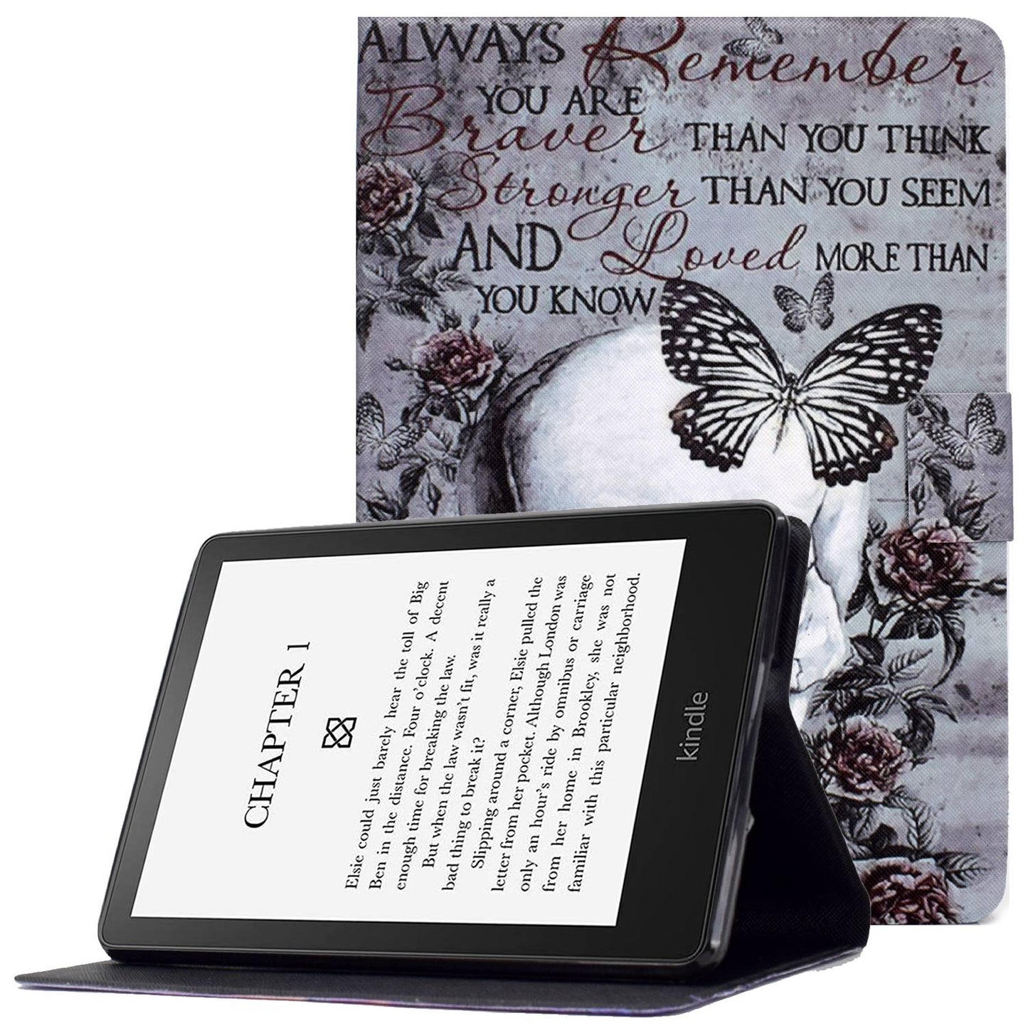 For Amazon Kindle Paperwhite 5 (2021) Pattern Printing Tablet Case PU Leather Card Slots Stand Cover Magnetic Shell Cover