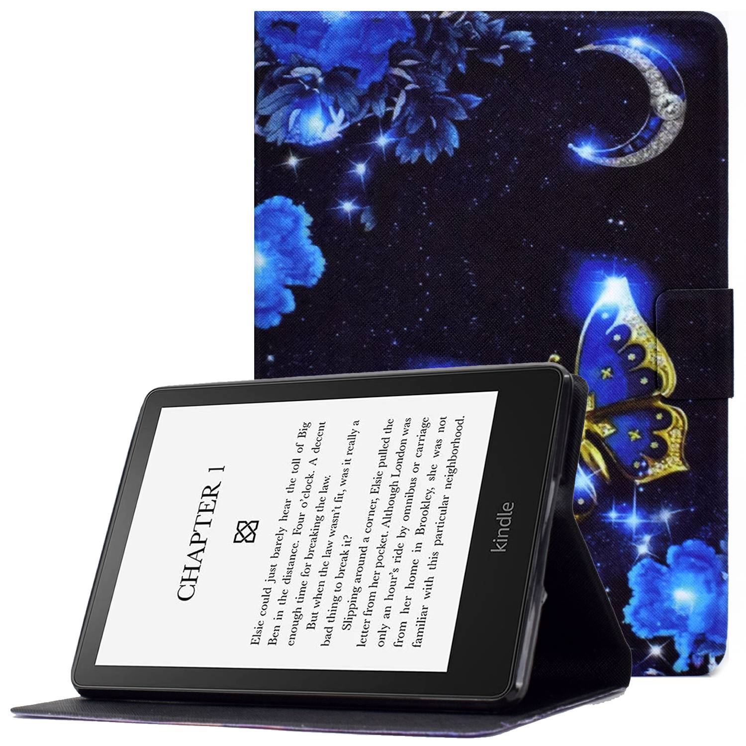 For Amazon Kindle Paperwhite 5 (2021) Pattern Printing Tablet Case PU Leather Card Slots Stand Cover Magnetic Shell Cover