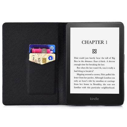 For Amazon Kindle Paperwhite 5 (2021) Pattern Printing Tablet Case PU Leather Card Slots Stand Cover Magnetic Shell Cover