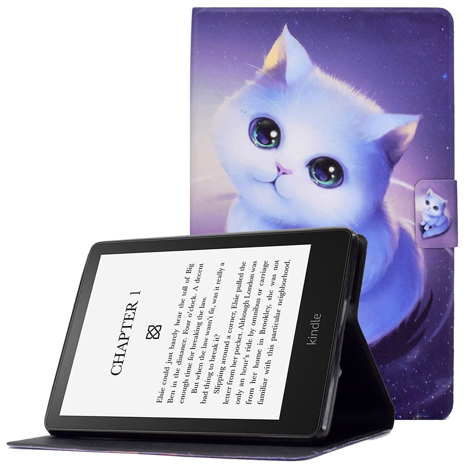 For Amazon Kindle Paperwhite 5 (2021) Pattern Printing Tablet Case PU Leather Card Slots Stand Cover Magnetic Shell Cover