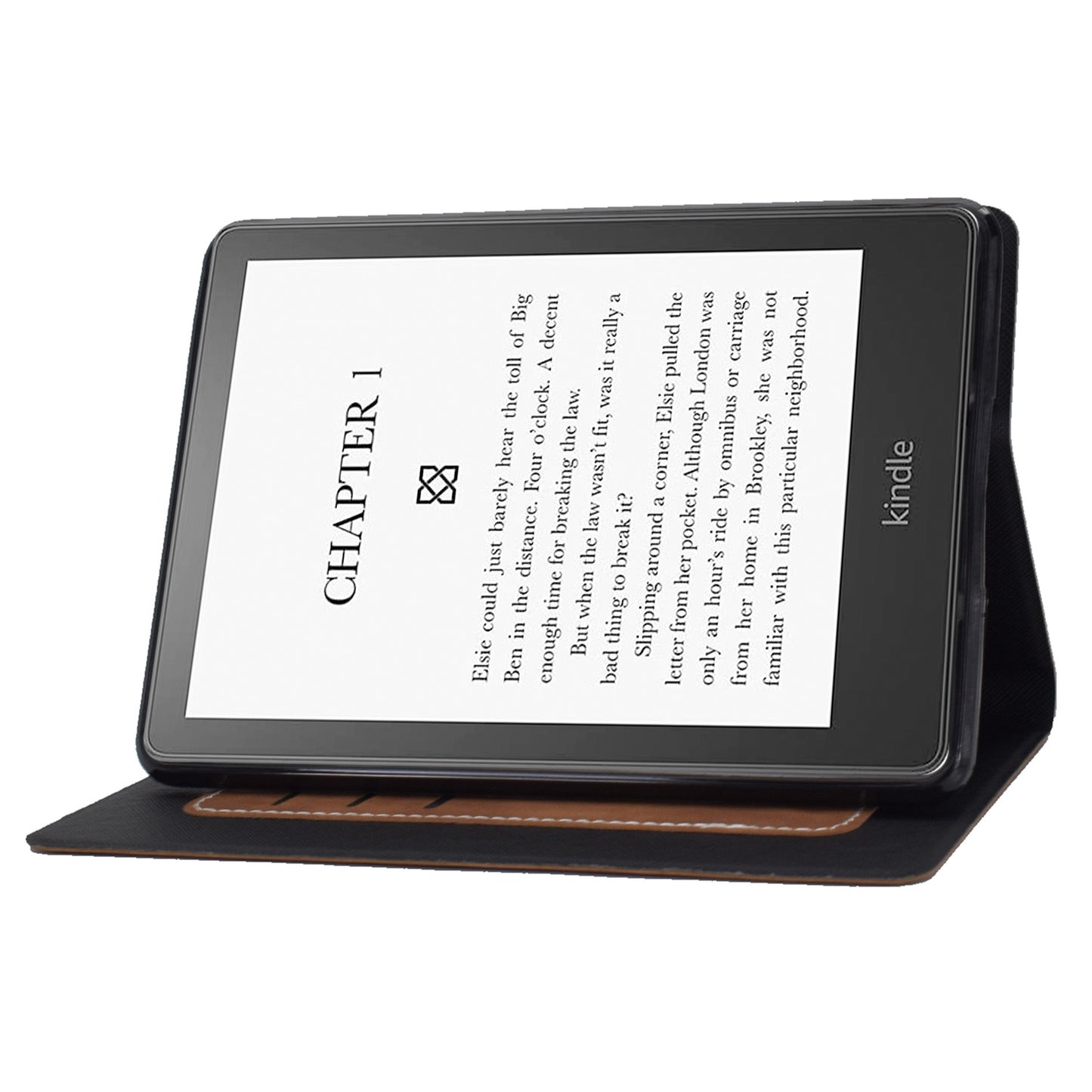 For Amazon Kindle Paperwhite 5 (2021) Solid Color Cowhide Texture PU Leather Stand Cover Card Slots Design Drop-proof Case