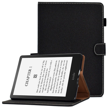 For Amazon Kindle Paperwhite 5 (2021) Solid Color Magnetic Clasp Stand Case PU Leather Shockproof Cover with Card Slots