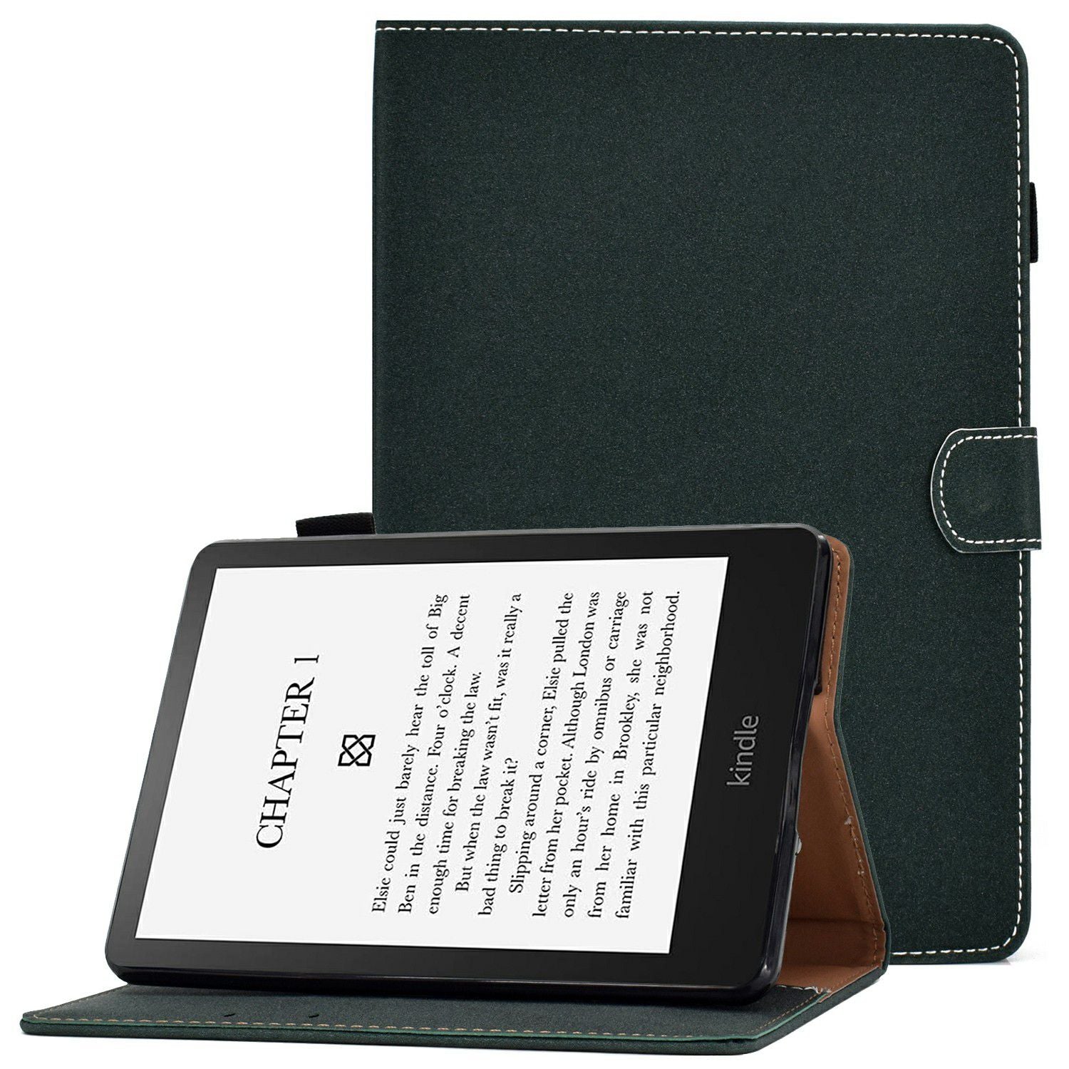 For Amazon Kindle Paperwhite 5 (2021) Solid Color Magnetic Clasp Stand Case PU Leather Shockproof Cover with Card Slots