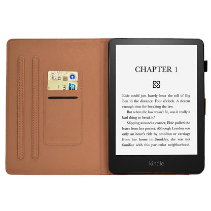 For Amazon Kindle Paperwhite 5 (2021) Solid Color Magnetic Clasp Stand Case PU Leather Shockproof Cover with Card Slots