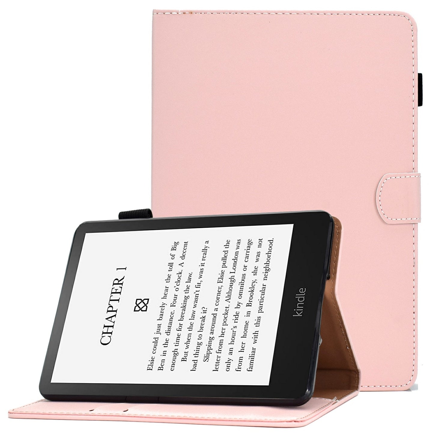 For Amazon Kindle Paperwhite 5 (2021) Solid Color Magnetic Clasp Stand Case PU Leather Shockproof Cover with Card Slots