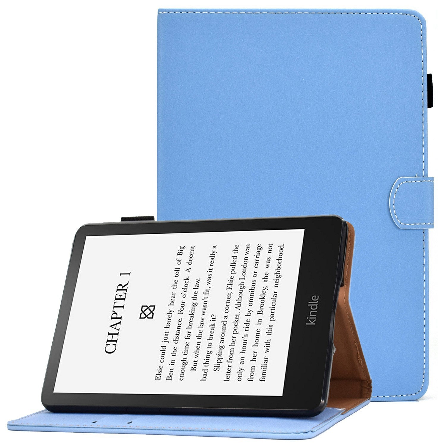 For Amazon Kindle Paperwhite 5 (2021) Solid Color Magnetic Clasp Stand Case PU Leather Shockproof Cover with Card Slots