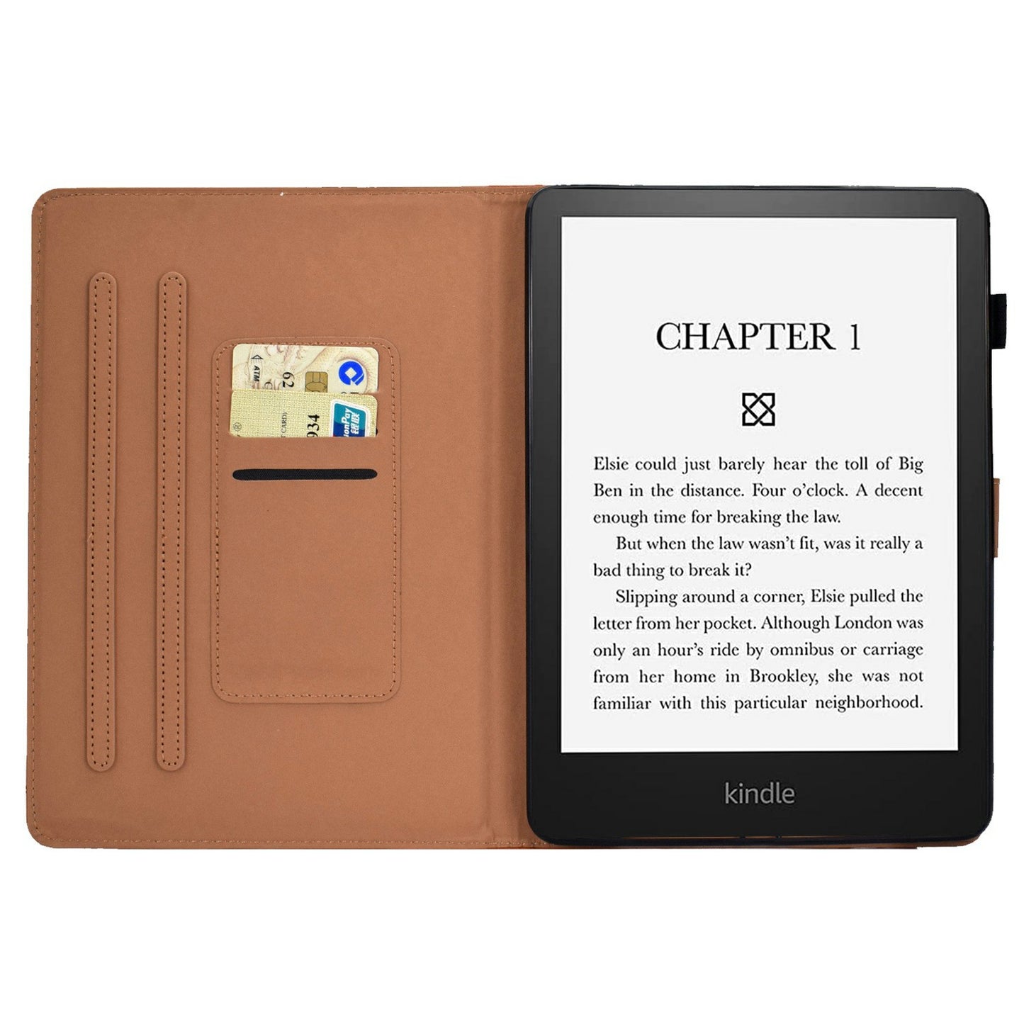 For Amazon Kindle Paperwhite 5 (2021) Solid Color Magnetic Clasp Stand Case PU Leather Shockproof Cover with Card Slots