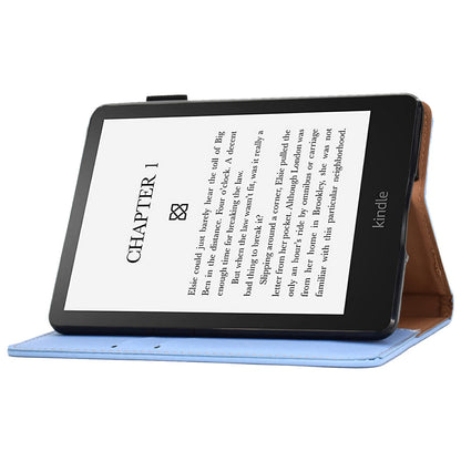 For Amazon Kindle Paperwhite 5 (2021) Solid Color Magnetic Clasp Stand Case PU Leather Shockproof Cover with Card Slots