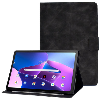 For Lenovo M10 FHD REL / M10 Plus X606F PU Leather Tablet Shell Cover  Solid Color Folio Stand Magnetic Protective Case with Card Slots