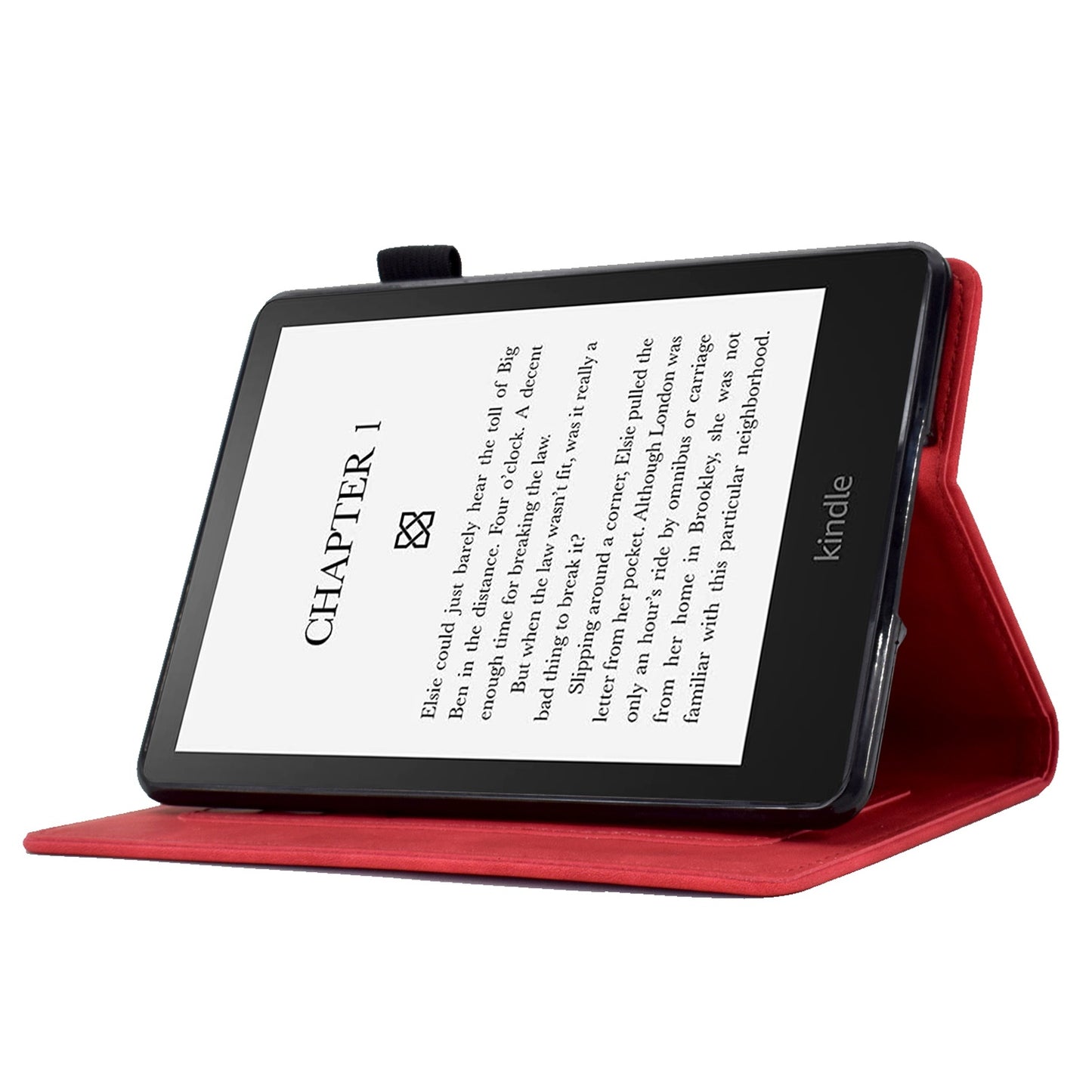 For Amazon Kindle Paperwhite 5 (2021) Love Heart Imprinted PU Leather Flip Stand Case Solid Color Card Holder Protective Cover