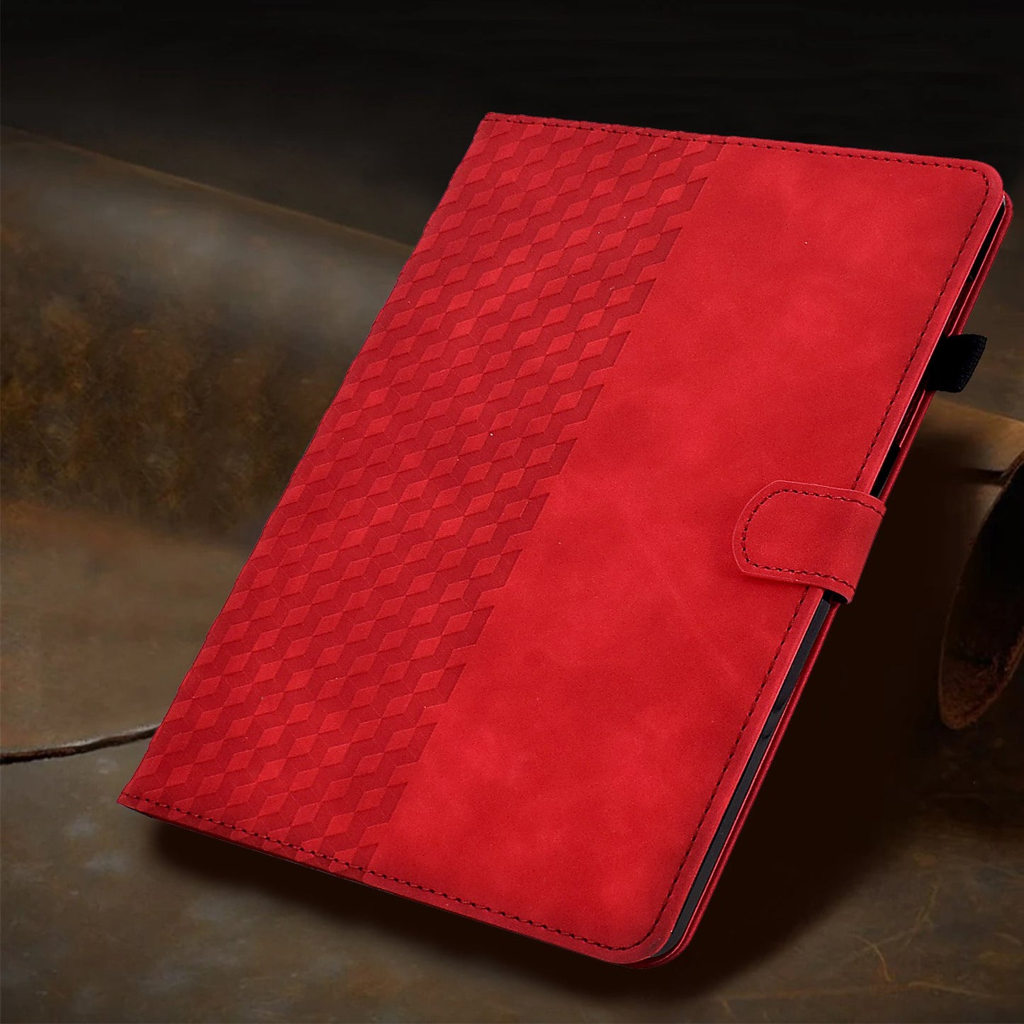 Auto Wake / Sleep Shockproof Case for Lenovo Tab M10 Plus (Gen 3) Pattern Imprinted Anti-Drop Cover Solid Color Stitching Tablet Leather Stand Case with Card Slots