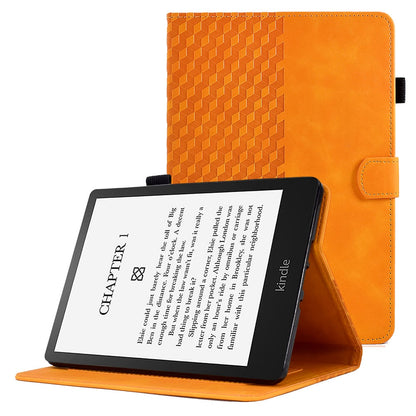 For Amazon Kindle Paperwhite (2015) / 2 (2015) / 3 (2015) / 4 (2018) Auto Wake / Sleep Protective Case Anti-Fall Folio Flip Cover Solid Color Pattern Imprinted Tablet Case with Card Slots / Stand