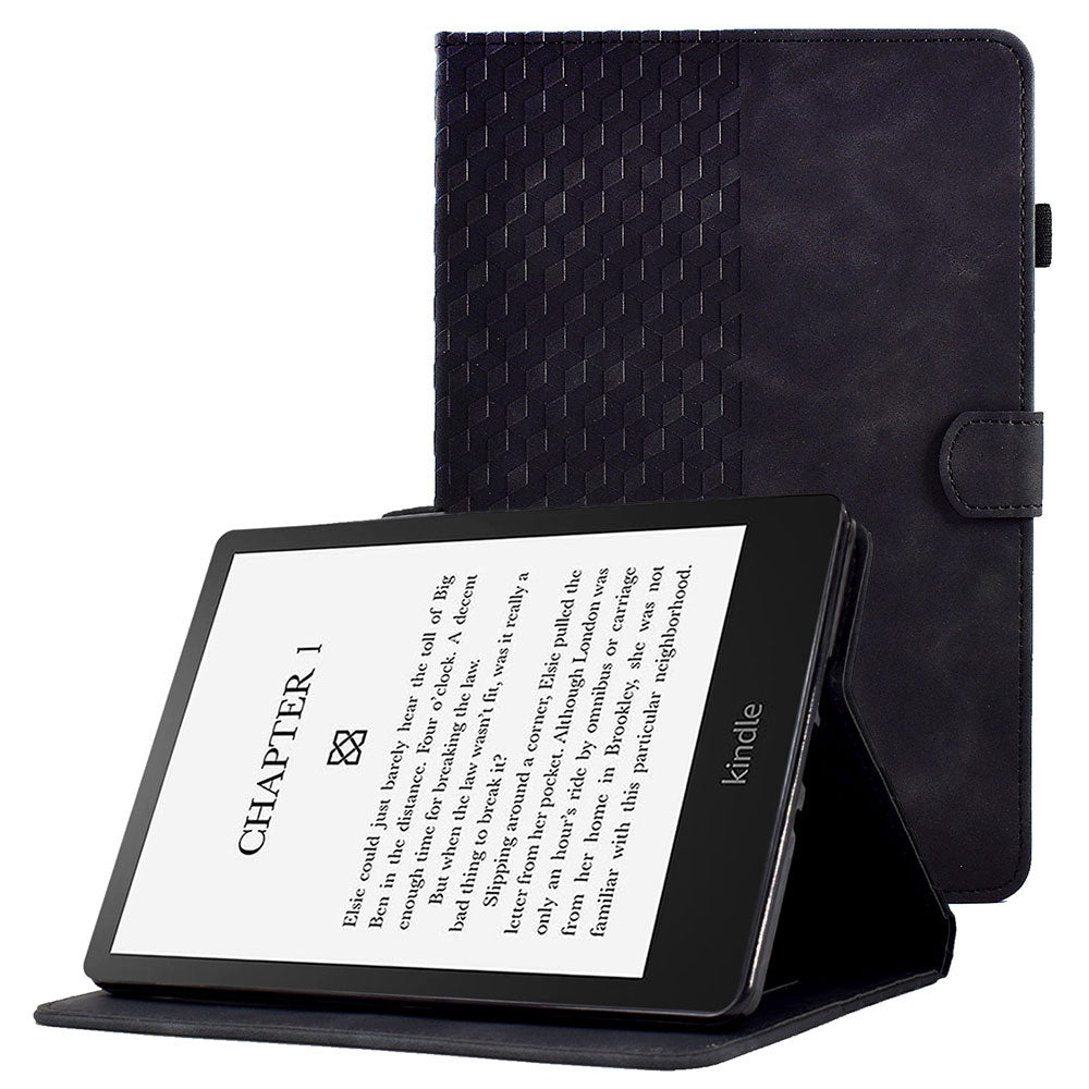 For Amazon Kindle Paperwhite (2015) / 2 (2015) / 3 (2015) / 4 (2018) Auto Wake / Sleep Protective Case Anti-Fall Folio Flip Cover Solid Color Pattern Imprinted Tablet Case with Card Slots / Stand