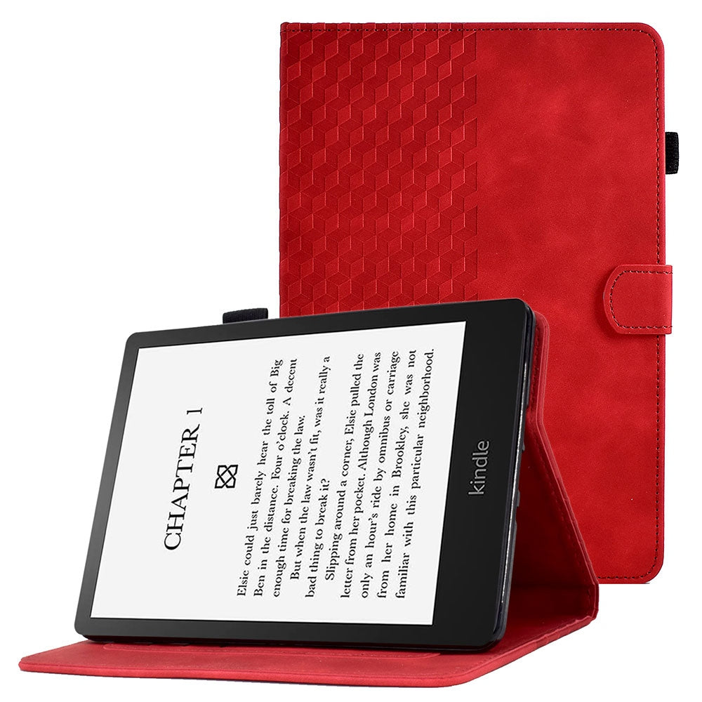 For Amazon Kindle Paperwhite (2015) / 2 (2015) / 3 (2015) / 4 (2018) Auto Wake / Sleep Protective Case Anti-Fall Folio Flip Cover Solid Color Pattern Imprinted Tablet Case with Card Slots / Stand