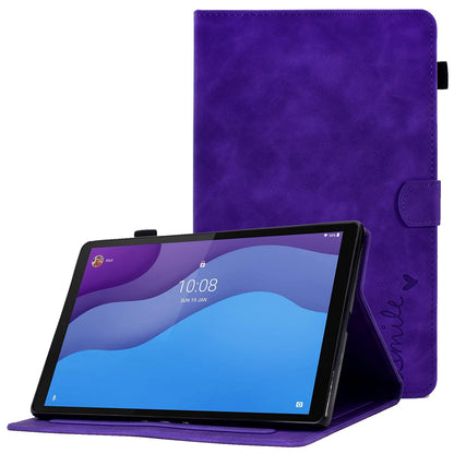 For Lenovo Tab M10 HD Gen 2 X306 10.1" PU Leather Folio Stand Case Pattern Imprinted Magnetic Clasp Smart Cover with Card Slots and Pen Holder