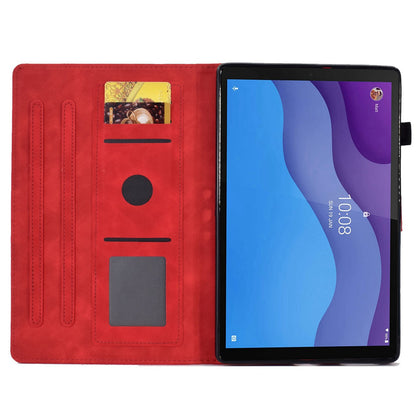 For Lenovo Tab M10 HD Gen 2 X306 10.1" PU Leather Folio Stand Case Pattern Imprinted Magnetic Clasp Smart Cover with Card Slots and Pen Holder