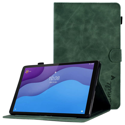 For Lenovo Tab M10 HD Gen 2 X306 10.1" PU Leather Folio Stand Case Pattern Imprinted Magnetic Clasp Smart Cover with Card Slots and Pen Holder