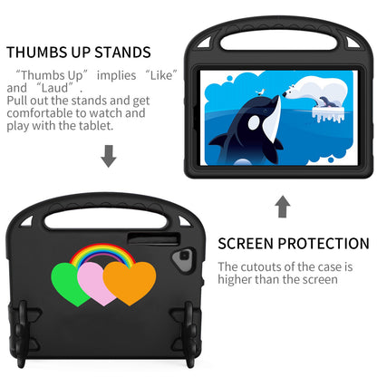 For Lenovo Tab M10 Plus TB-X606F 10.3-inch EVA Tablet Protective Case Love Heart Pattern Palm Shape Kickstand Cover with Grip Handle