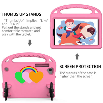 For Lenovo Tab M10 Plus TB-X606F 10.3-inch EVA Tablet Protective Case Love Heart Pattern Palm Shape Kickstand Cover with Grip Handle