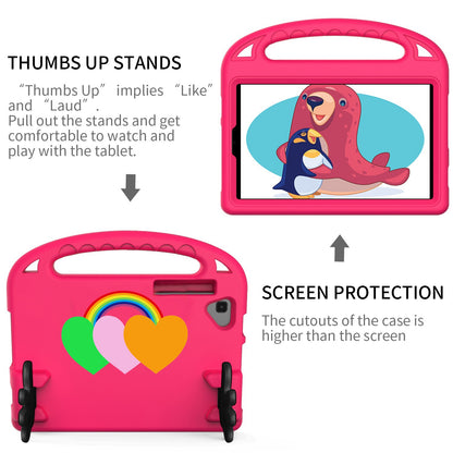 For Lenovo Tab M10 Plus TB-X606F 10.3-inch EVA Tablet Protective Case Love Heart Pattern Palm Shape Kickstand Cover with Grip Handle