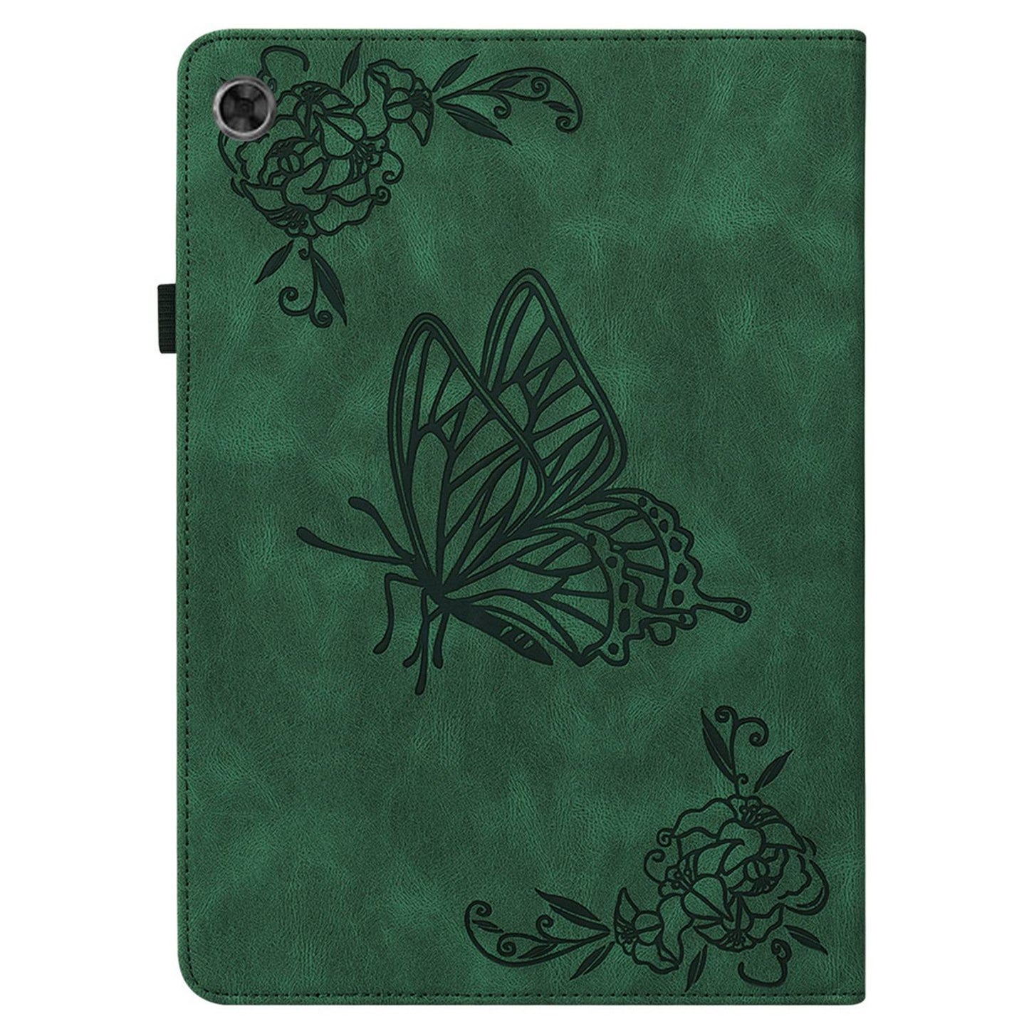 For Lenovo Tab M7 (3rd Gen) Imprinting Butterfly Flower Pattern Tablet Case Shockproof PU Leather Stand Card Holder Protective Cover