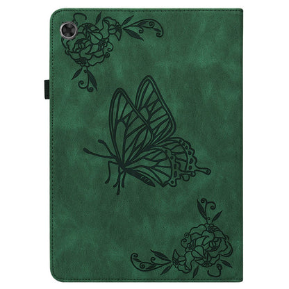 For Lenovo Tab M7 (3rd Gen) Imprinting Butterfly Flower Pattern Tablet Case Shockproof PU Leather Stand Card Holder Protective Cover