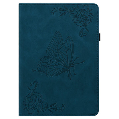 For Lenovo Tab M7 (3rd Gen) Imprinting Butterfly Flower Pattern Tablet Case Shockproof PU Leather Stand Card Holder Protective Cover