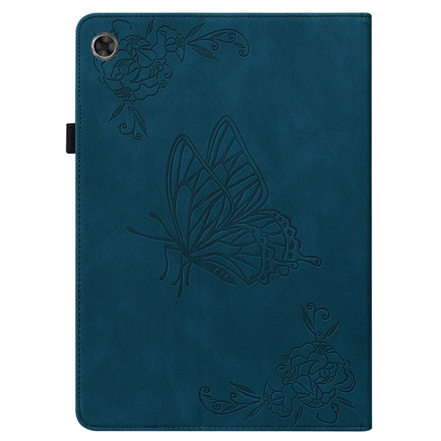 For Lenovo Tab M7 (3rd Gen) Imprinting Butterfly Flower Pattern Tablet Case Shockproof PU Leather Stand Card Holder Protective Cover