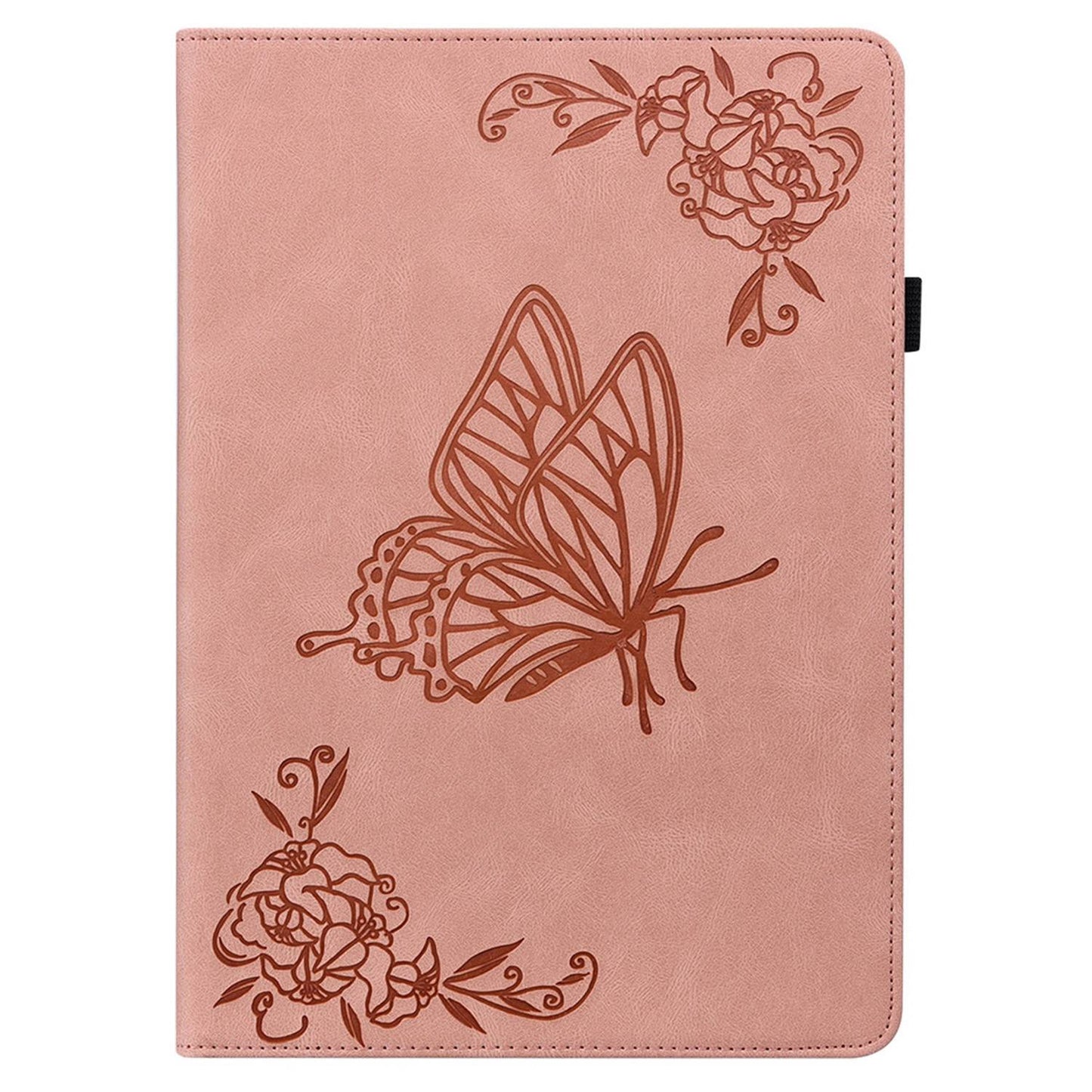 For Lenovo Tab M7 (3rd Gen) Imprinting Butterfly Flower Pattern Tablet Case Shockproof PU Leather Stand Card Holder Protective Cover