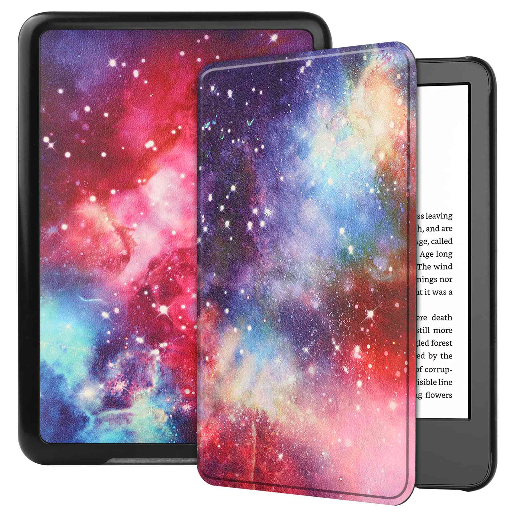 For Amazon Kindle (2022 Release) PU Leather + PC Protective Case Pattern Printing Auto Sleep / Wake E-reader Cover