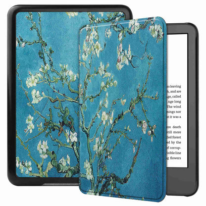 For Amazon Kindle (2022 Release) PU Leather + PC Protective Case Pattern Printing Auto Sleep / Wake E-reader Cover