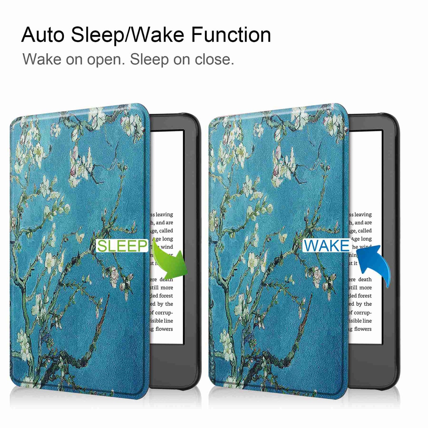 For Amazon Kindle (2022 Release) PU Leather + PC Protective Case Pattern Printing Auto Sleep / Wake E-reader Cover