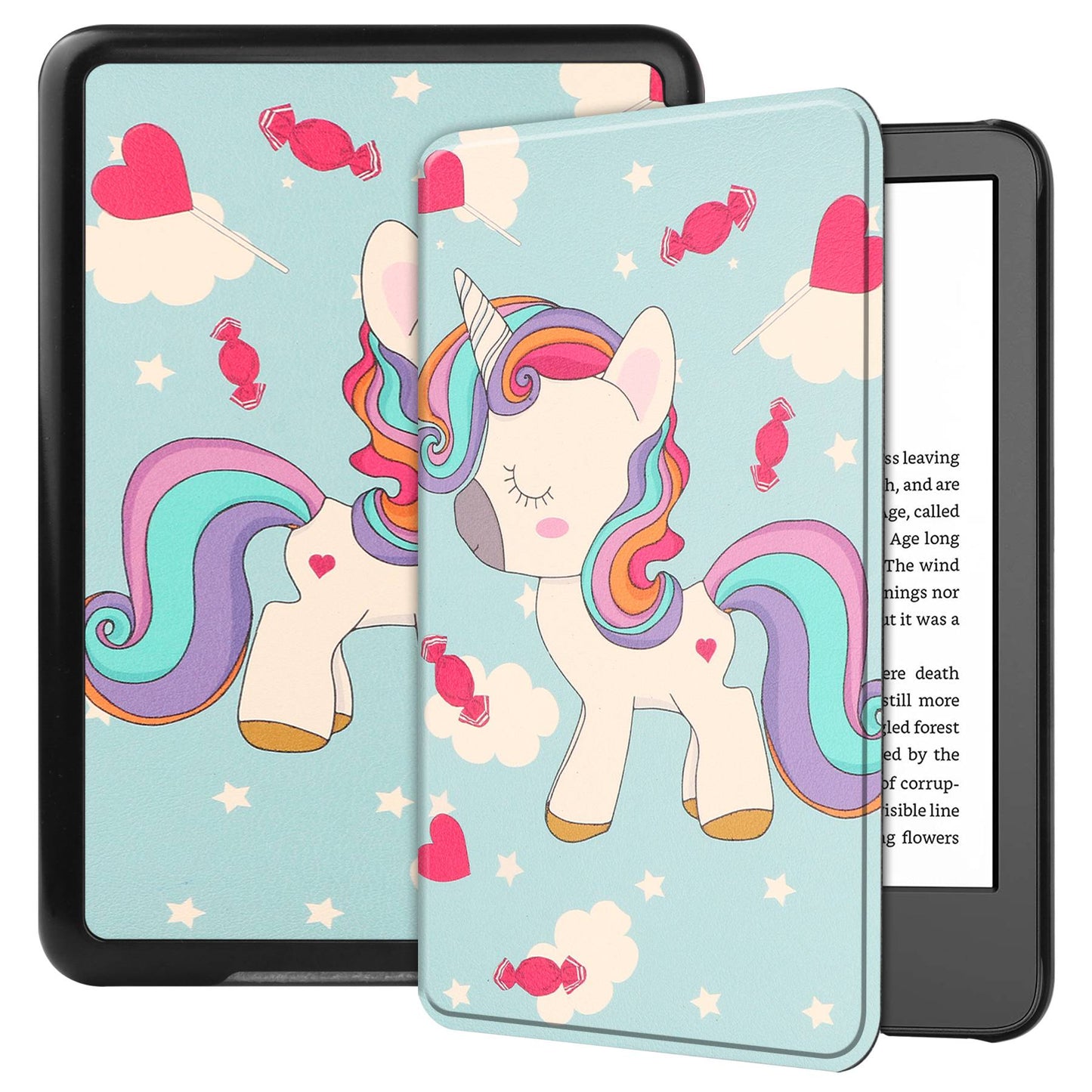 For Amazon Kindle (2022 Release) PU Leather + PC Protective Case Pattern Printing Auto Sleep / Wake E-reader Cover