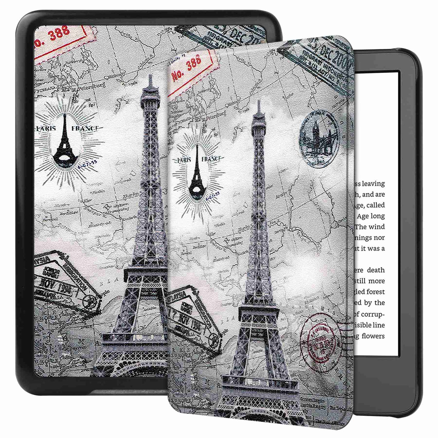 For Amazon Kindle (2022 Release) PU Leather + PC Protective Case Pattern Printing Auto Sleep / Wake E-reader Cover