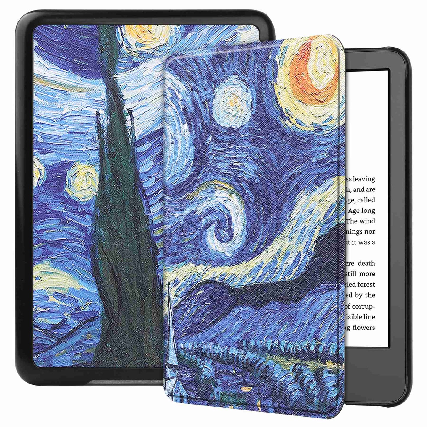 For Amazon Kindle (2022 Release) PU Leather + PC Protective Case Pattern Printing Auto Sleep / Wake E-reader Cover