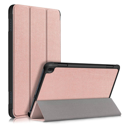 For Amazon Fire HD 8 (2020) / HD 8 Plus (2022) PU Leather Shockproof Tablet Case Tri-fold Stand Auto Wake  /  Sleep Smart Cover