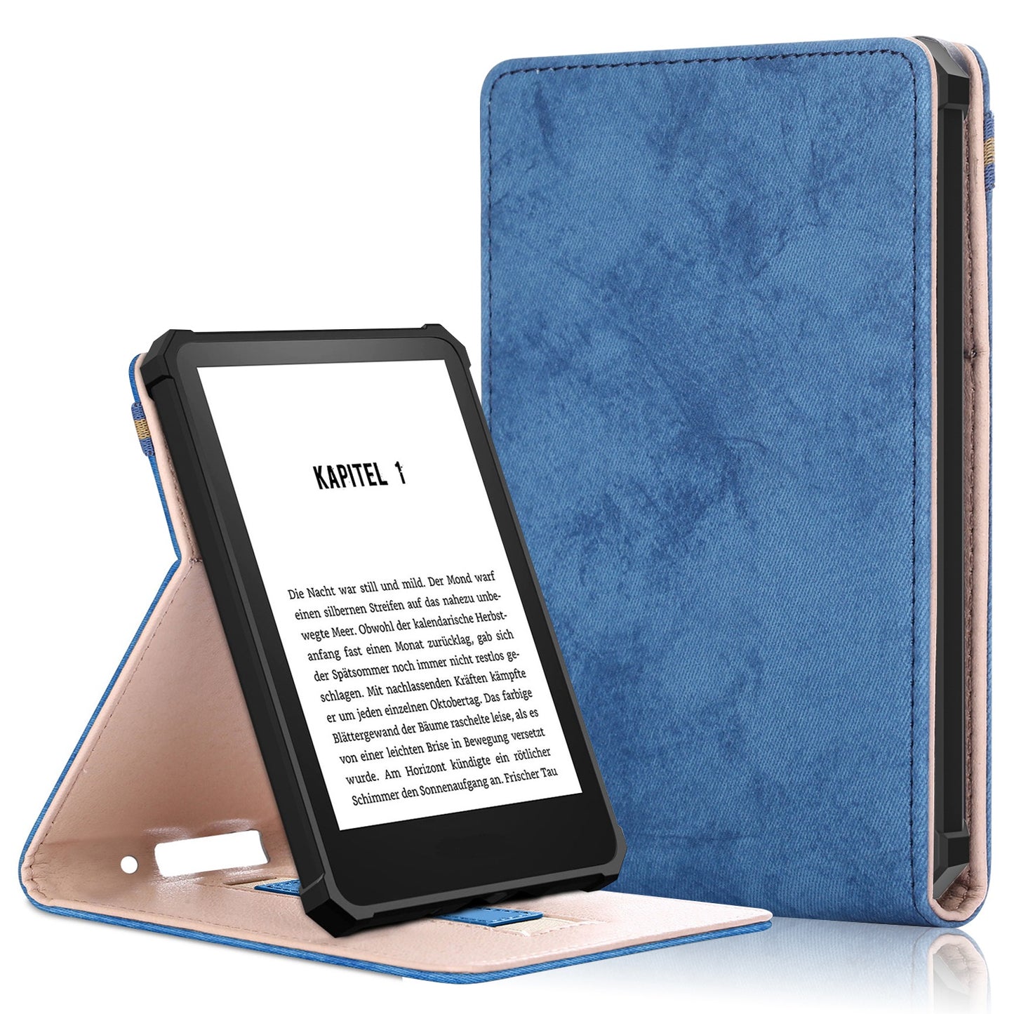 For Amazon Kindle 11th Gen (2022) Adjustable Stand Stitching PU Leather + TPU Case Solid Color E-reader Cover with Inner Hand Strap