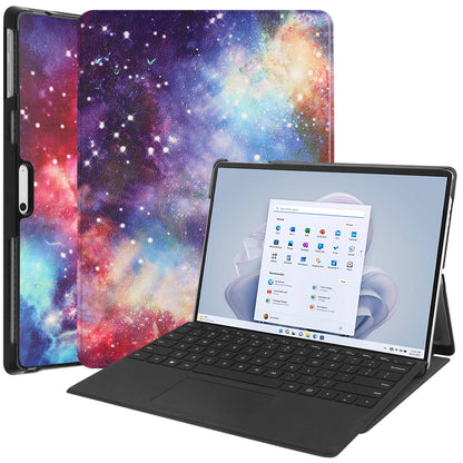 For Microsoft Surface Pro 9 PU Leather Flip Stand Cover Pattern Printing Design PC Sturdy Shockproof Protective Tablet Case