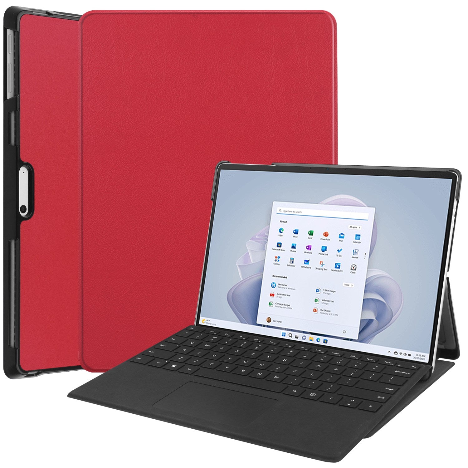 For Microsoft Surface Pro 9 PU Leather Foldable Stand Cover Full Protection Protective Case