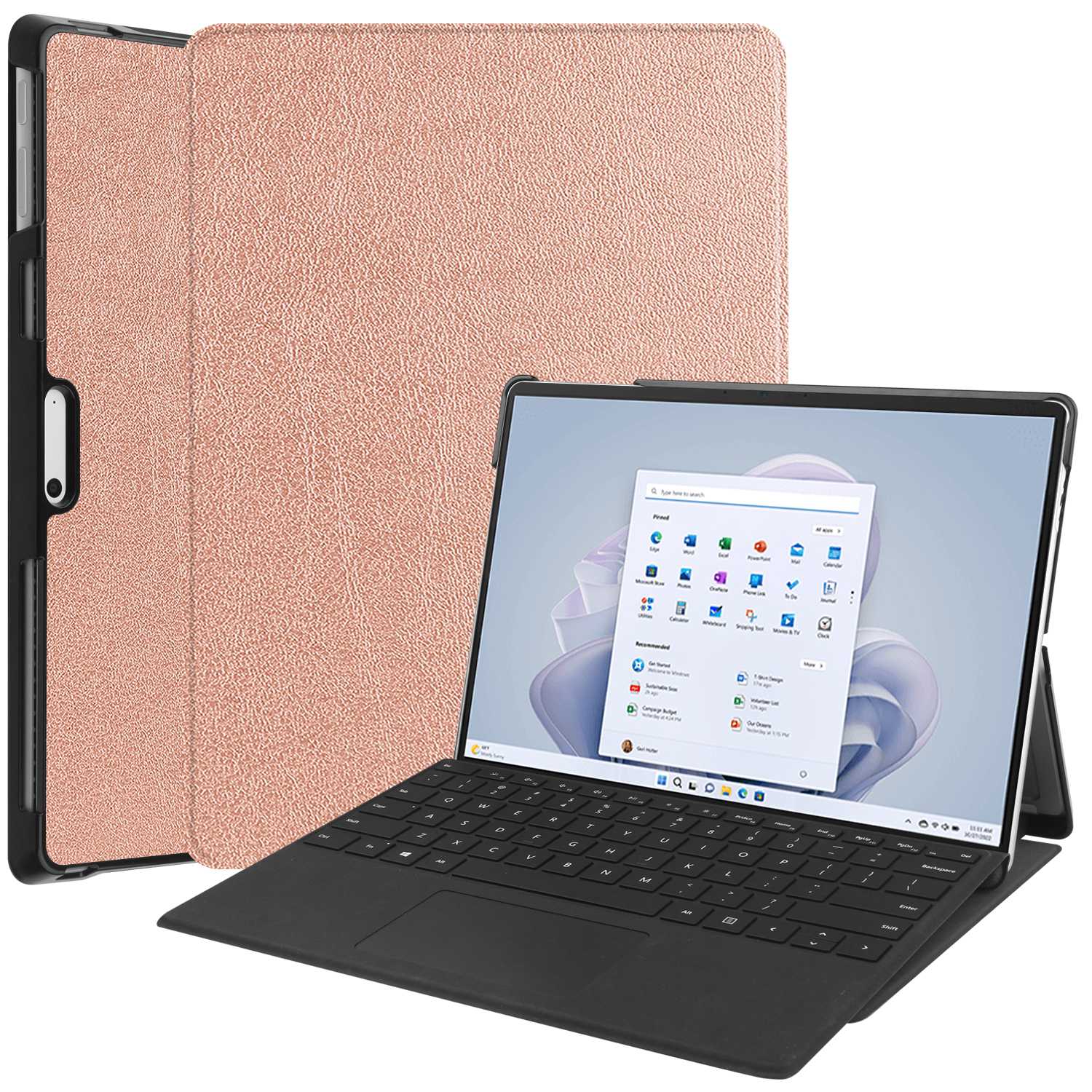 For Microsoft Surface Pro 9 PU Leather Foldable Stand Cover Full Protection Protective Case