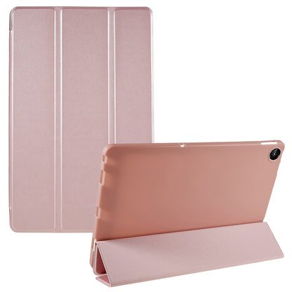 For Lenovo Tab M10 Plus (Gen 3)Three-fold Stand PU Leather Cover Full Protection Soft Silicone Tablet Case