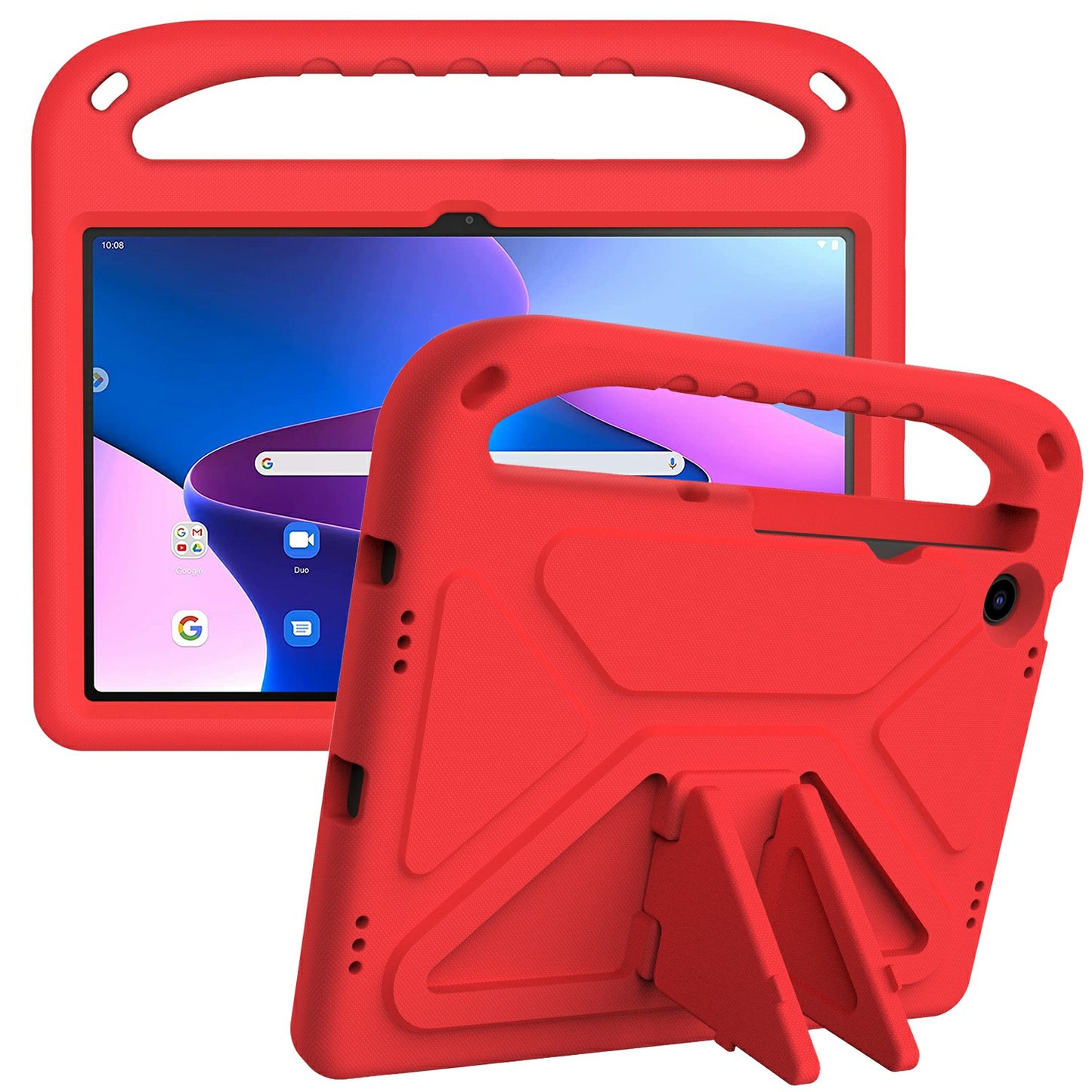 For Lenovo Tab M10 Plus (Gen 3) Anti-fall EVA Tablet Case Kickstand Hand Grip Scratch-resistant Portable Tablet Cover