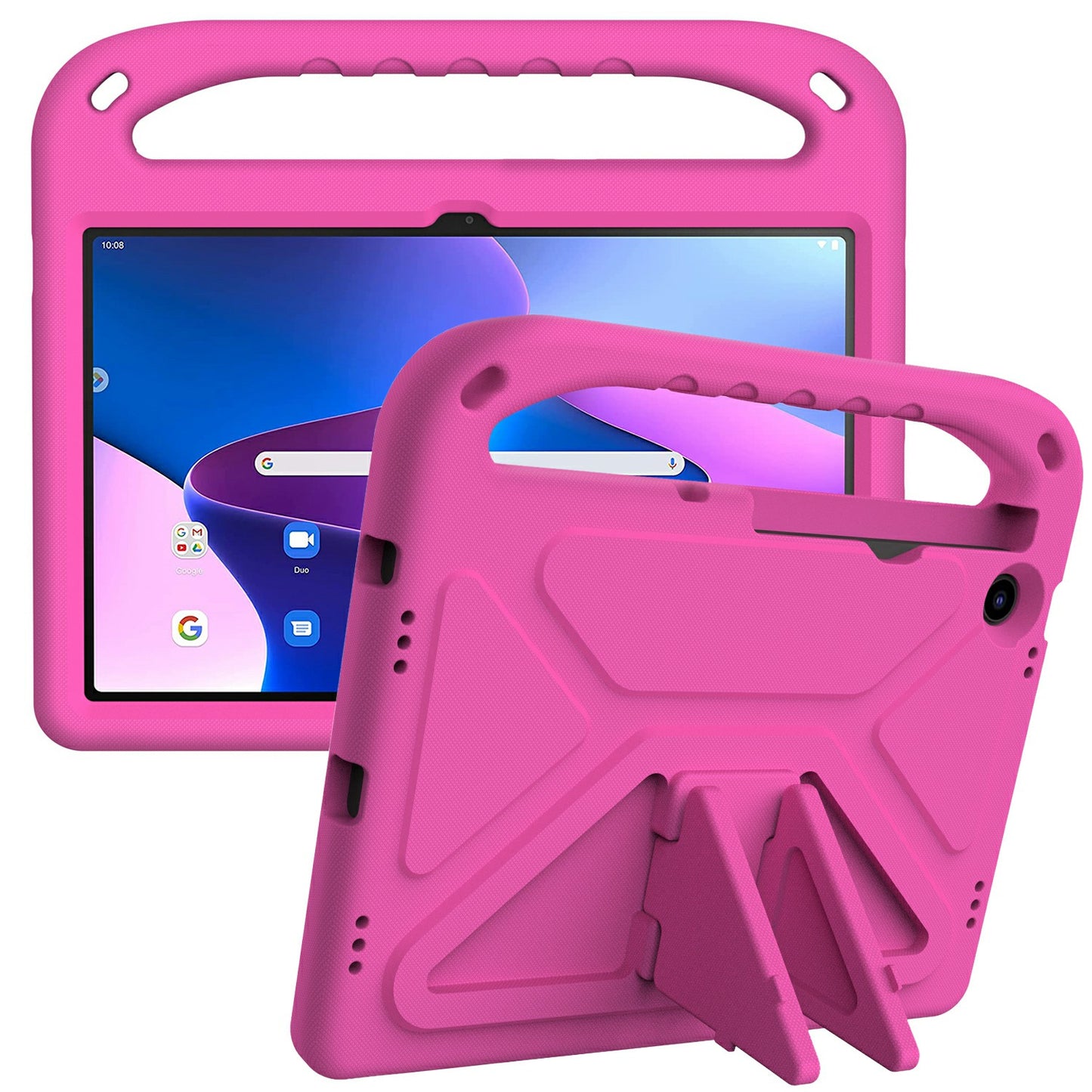 For Lenovo Tab M10 Plus (Gen 3) Anti-fall EVA Tablet Case Kickstand Hand Grip Scratch-resistant Portable Tablet Cover