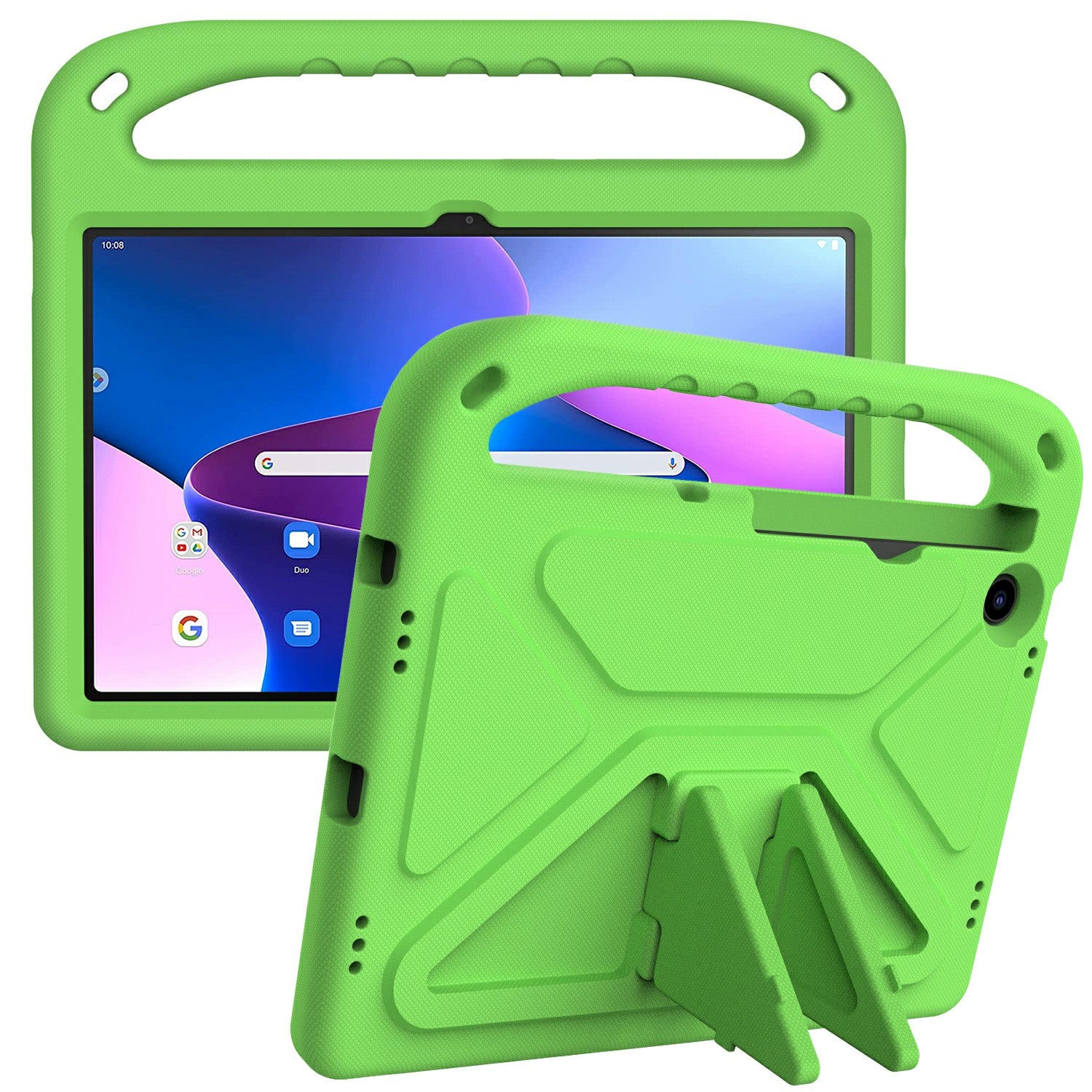 For Lenovo Tab M10 Plus (Gen 3) Anti-fall EVA Tablet Case Kickstand Hand Grip Scratch-resistant Portable Tablet Cover