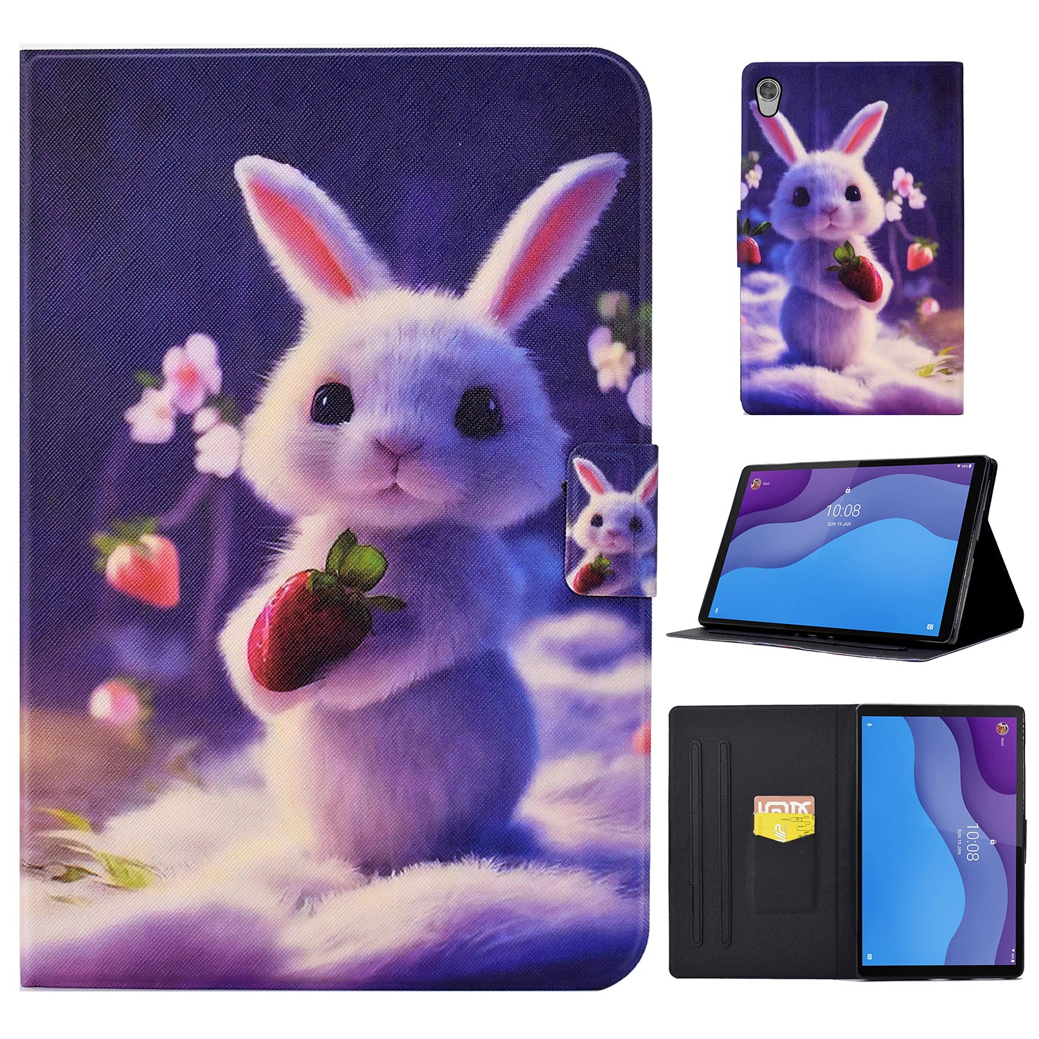 For Lenovo Tab M10 HD Gen 2 X306 Pattern Printing PU Leather Tablet Case Folding Stand Folio Auto Wake / Sleep Cover with Card Holder