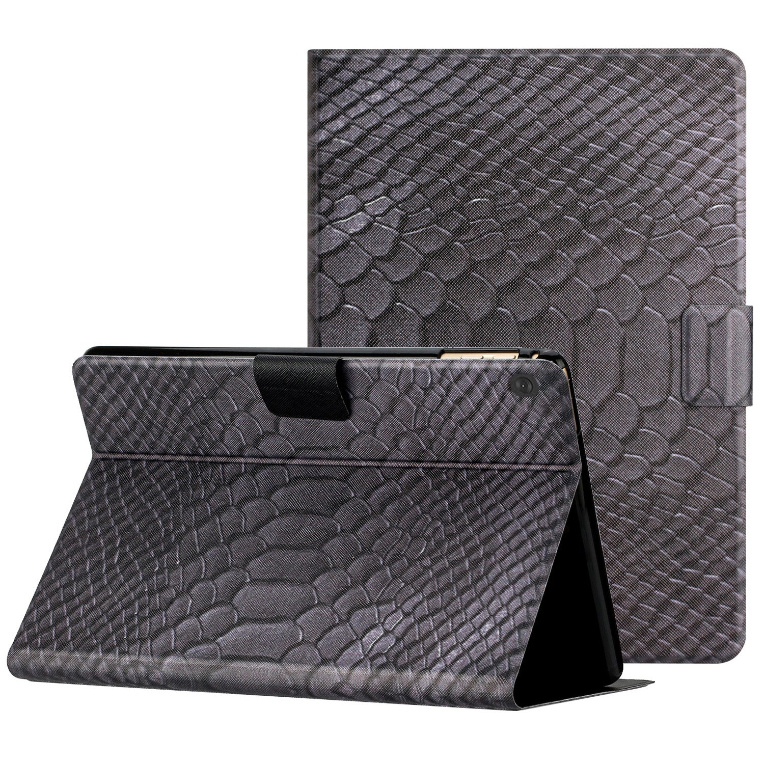 For Lenovo Tab M10 TB-X605F / X505 PU Leather Stand Tablet Case Crocodile Pattern Printing  Shockproof Cover with Card Slot