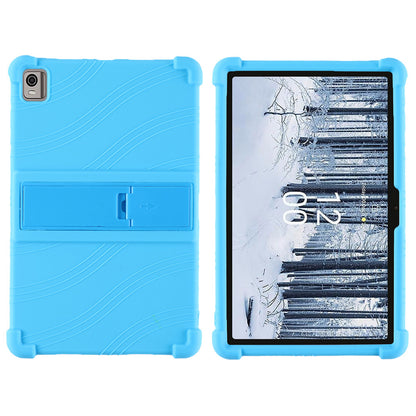 For Nokia T21 Soft Silicone Drop Protective Tablet Case PC Kickstand Shockproof Tablet Cover